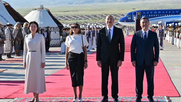 <p>Prezident və xanımını Qırğızıstanda belə qarşılandı&nbsp;</p>